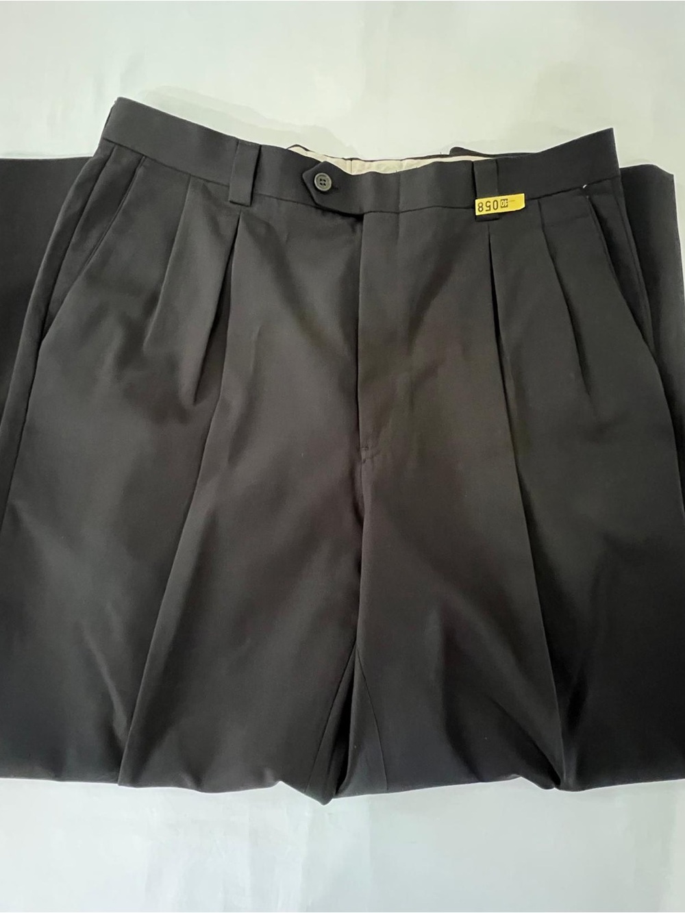 Murano Black Flat Front Pleated Men's pants